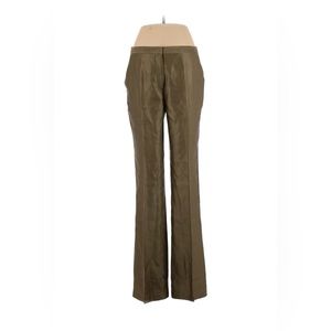 MAXAZRIA COLLECTION size 8 luxury olive col. silk high rise boyfriend pants